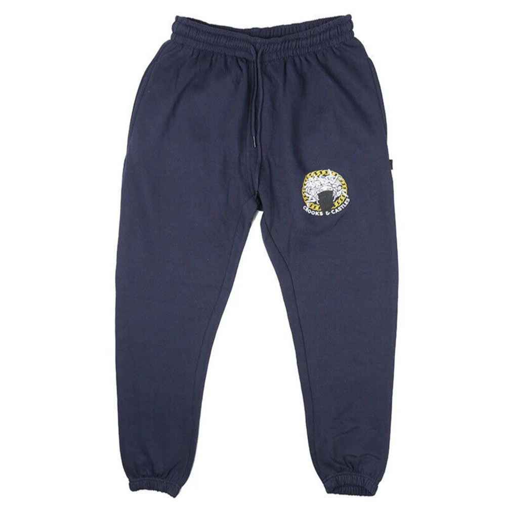 Crooks & Castles Men's Medusa Fleece Jogger Sweatpants in Navy
